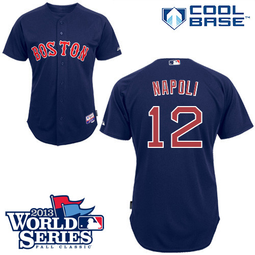 Mike Napoli #12 mlb Jersey-Boston Red Sox Women's Authentic Alternate Navy Cool Base Baseball Jersey